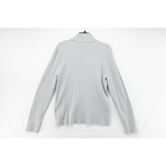 Lauren Ralph Lauren Turtleneck Sweater Women's XXL Gray Ribbed Knit LRL Logo - Picture 5 of 6